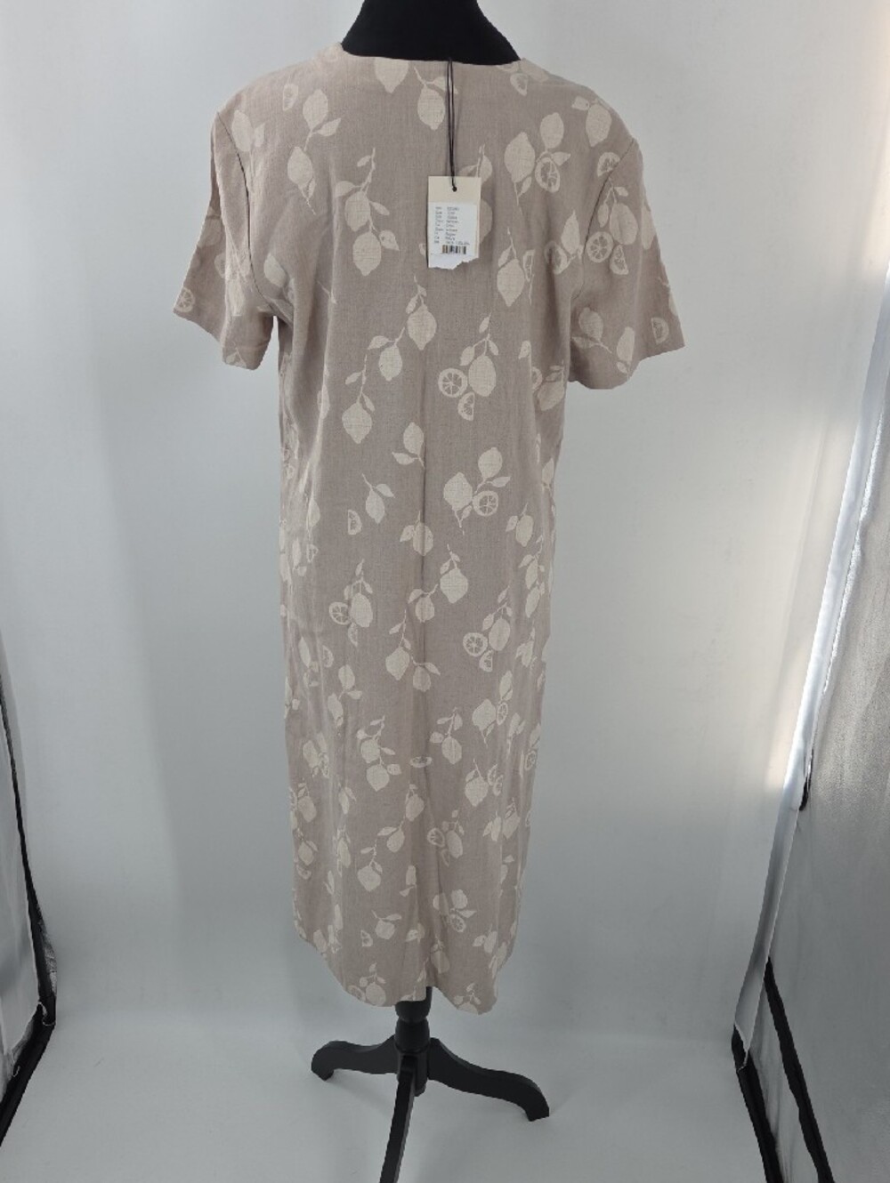 Light Khaki Floral Midi Dress Medium NWT - Picture 12 of 16